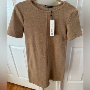 Zara Tan Short Sleeve mini-dress